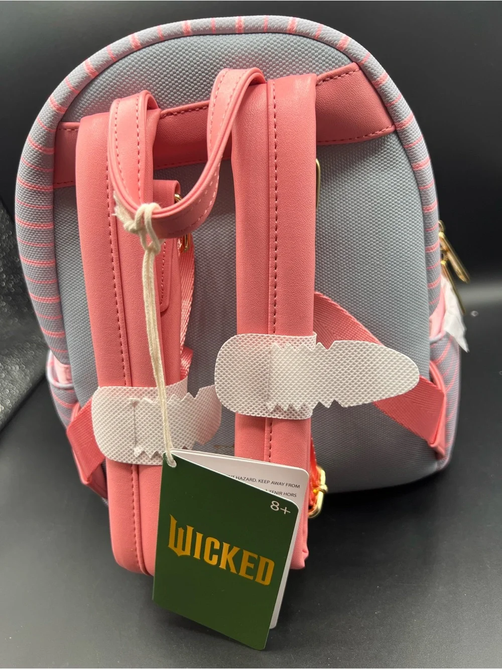 Loungefly Pink & Gray Wicked Plaid Mini Backpack